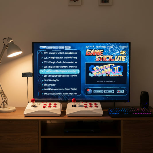 4K Retro Game Console with Two Controllers for Two Players