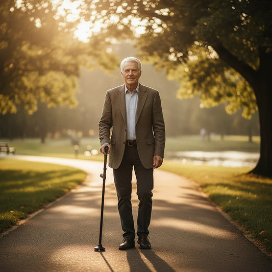 Self-Standing Folding Cane with LED Light for Stability