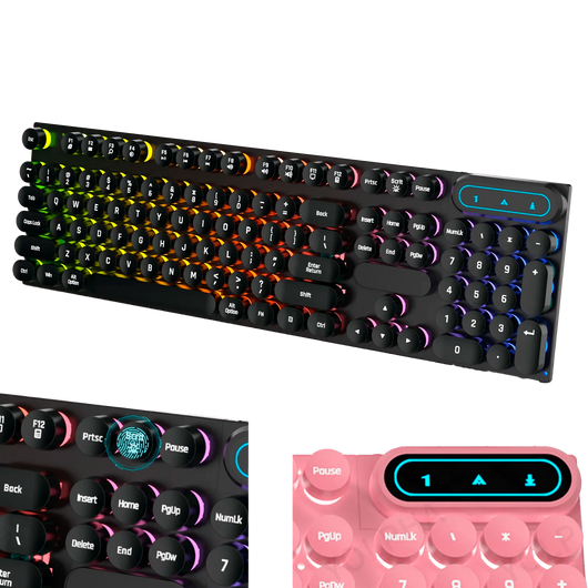 RGB Gaming Keyboard with Adjustable Lighting for Gaming and Typing