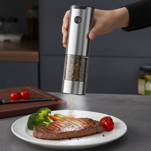 HOW IT WORKS STEP 3 IMAGE - Mess-Free Auto Pepper & Salt Mills with Stand