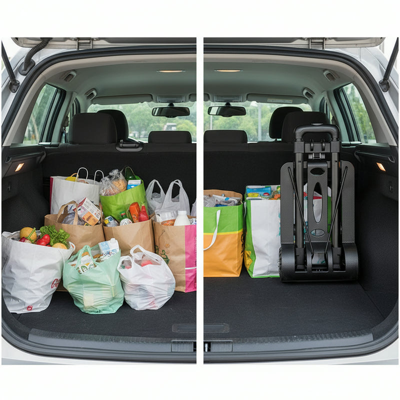 STATISTICS IMAGE - FoldAway Hand Truck 99 lb 4-Wheel