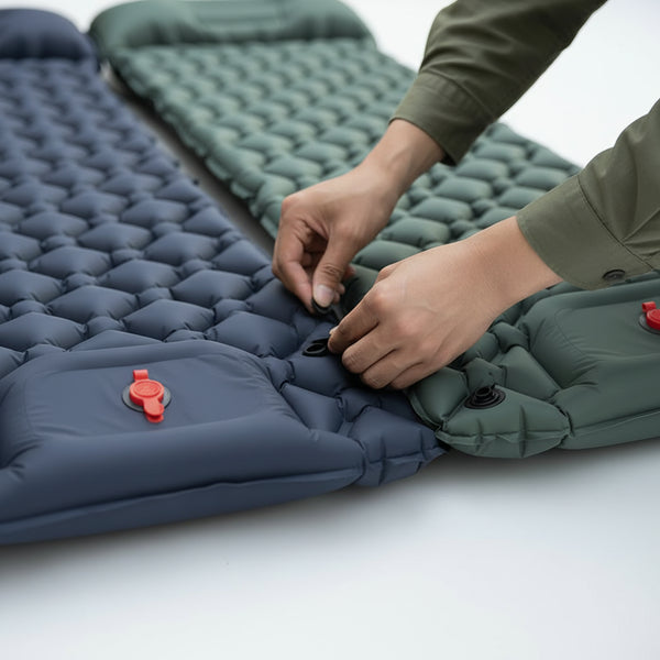 HOW IT WORKS STEP 3 IMAGE - No-Blow Press-Pump Camping Mat that Connects for Two