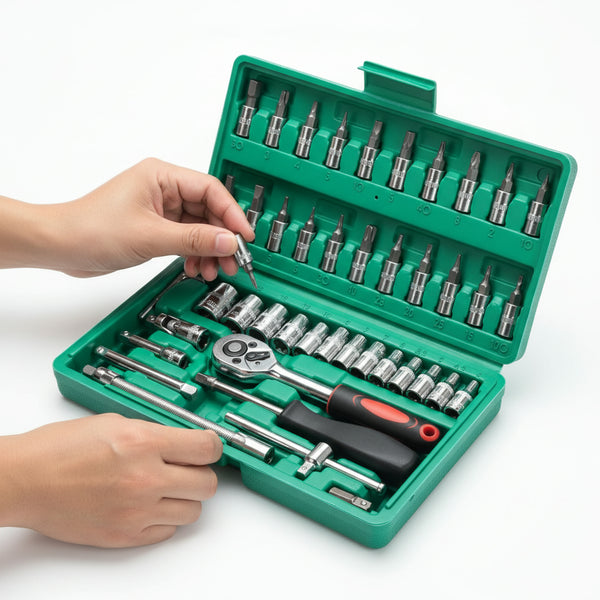 HOW IT WORKS STEP 1 MEDIA - QuickGrip Automotive Socket Set with Ratchet & Case