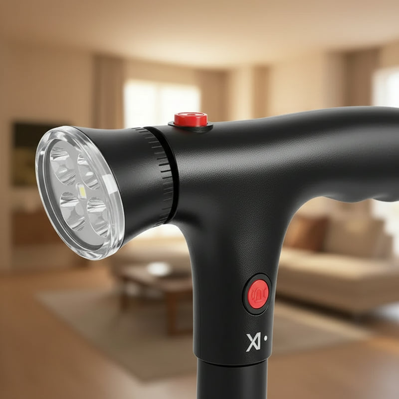 FEATURES IMAGE - Self‑Standing Quad‑Base Folding Cane with LED