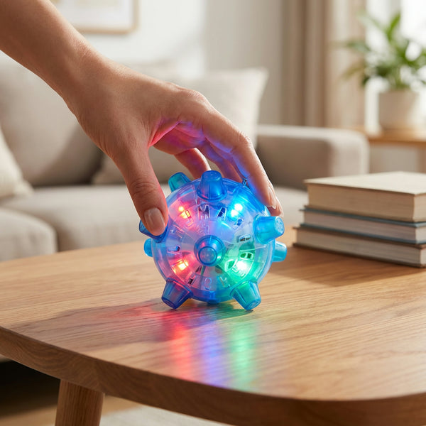 HOW IT WORKS STEP 1 MEDIA - Boredom-Buster Flashing Dog Ball