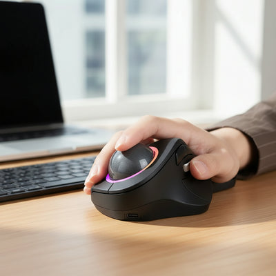 Ergonomic Trackball Mouse for Reduced Wrist Strain