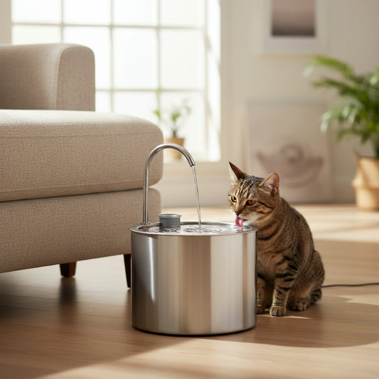 Stainless Steel Pet Water Fountain with Continuous Flow