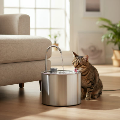 Stainless Steel Pet Water Fountain with Continuous Flow