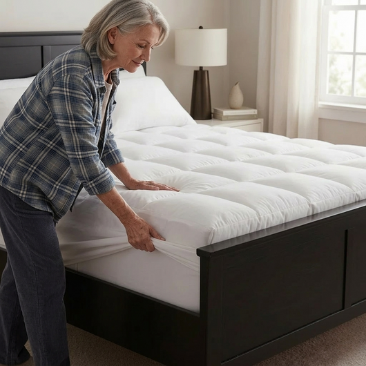 CloudNest Premium Quilted 1000GSM Luxury Extra Thick Mattress Topper - Fluffy Soft & Breathable