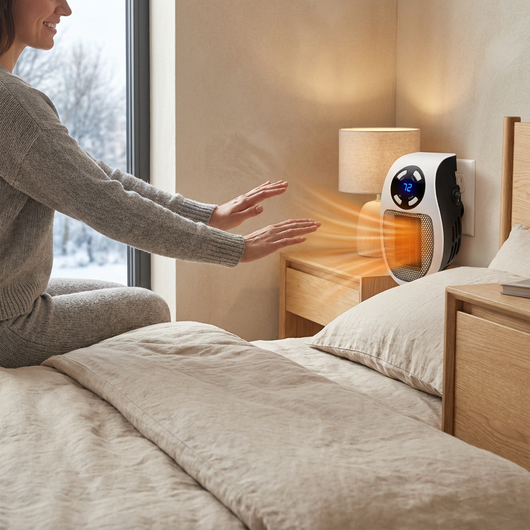 Compact Wall-Mounted Electric Heater for Indoor Use