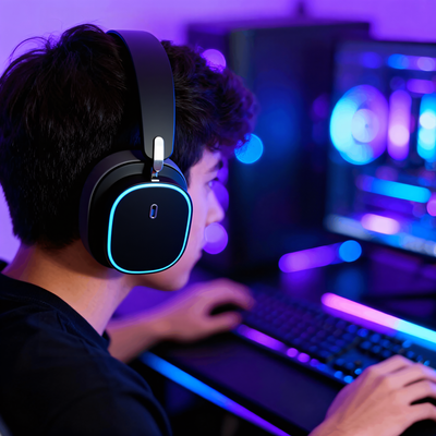 Tri-Mode Wireless Gaming Headset with Low Latency