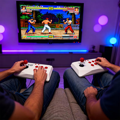 4K Retro Game Console with Two Controllers for Two Players