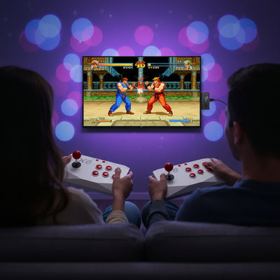 4K Retro Game Console with Two Controllers for Two Players