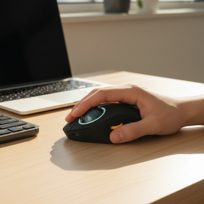 Ergonomic Trackball Mouse for Reduced Wrist Strain