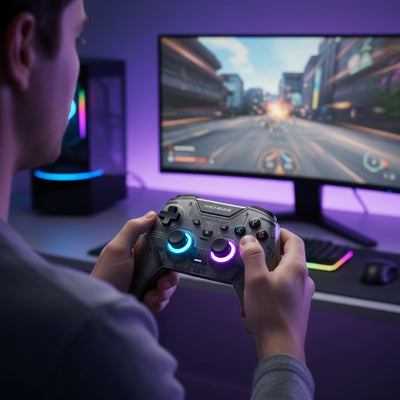 Wireless Game Controller with Hall Effect Joysticks and Back Paddles