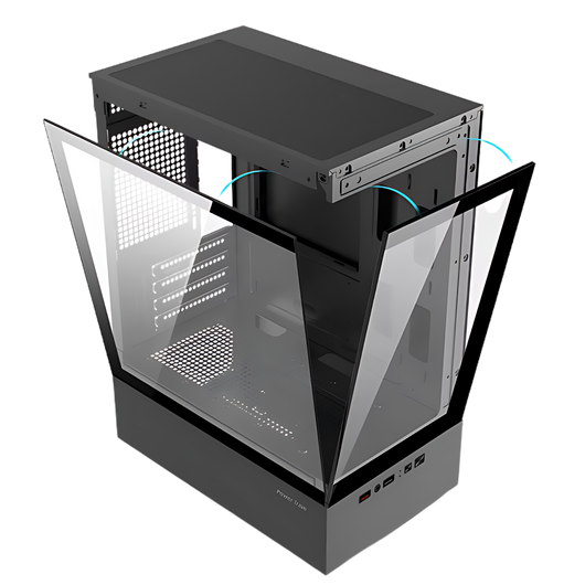 Pc Case with Tempered Glass Panel for Gaming Setup