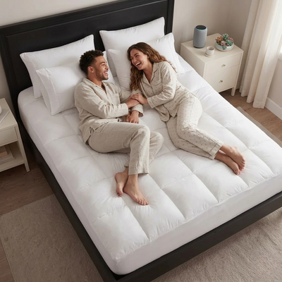 CloudNest Premium Quilted 1000GSM Luxury Extra Thick Mattress Topper - Fluffy Soft & Breathable