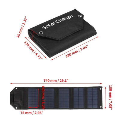 Foldable Usb Solar Charger for Phones and Devices
