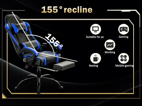 HeroSeat™ Gaming Chair with Footrest