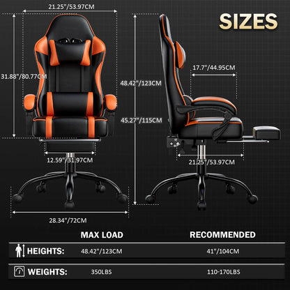 HeroSeat™ Gaming Chair with Footrest