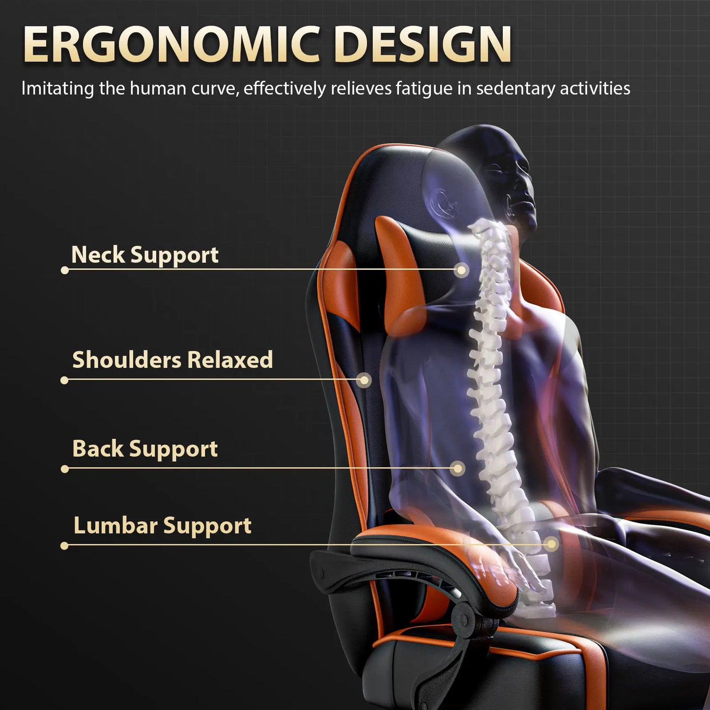 HeroSeat™ Gaming Chair with Footrest