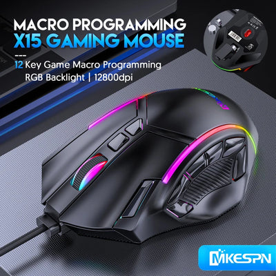 Gaming Mouse with Adjustable Dpi up to 12800 for High-Precision Gaming