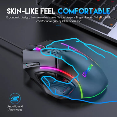 Gaming Mouse with Adjustable Dpi up to 12800 for High-Precision Gaming