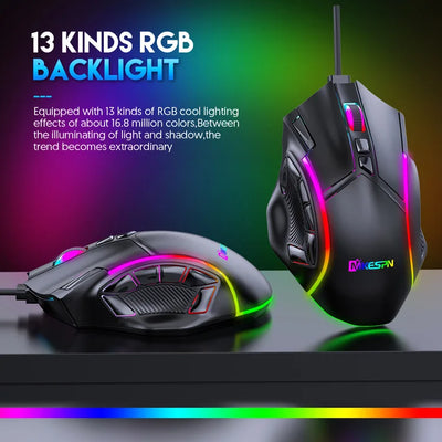 Gaming Mouse with Adjustable Dpi up to 12800 for High-Precision Gaming