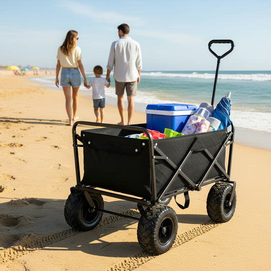 Foldable Utility Wagon for Outdoor and Heavy Loads