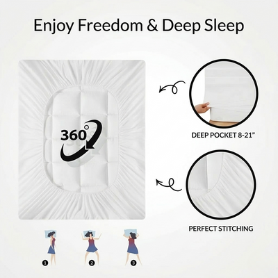 CloudNest Premium Quilted 1000GSM Luxury Extra Thick Mattress Topper - Fluffy Soft & Breathable