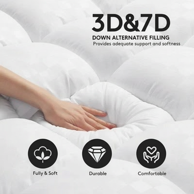 CloudNest Premium Quilted 1000GSM Luxury Extra Thick Mattress Topper - Fluffy Soft & Breathable