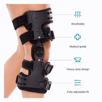 Adjustable Knee Brace Support For Joint Function Rehabilitation With Side Stabilizers