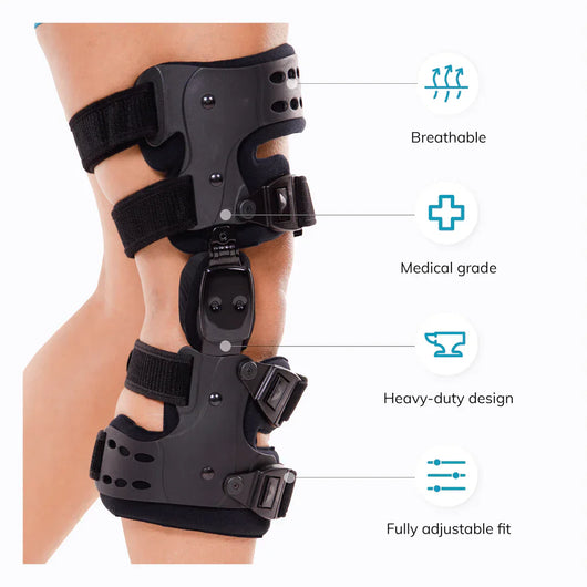 Adjustable Knee Brace Support For Joint Function Rehabilitation With Side Stabilizers